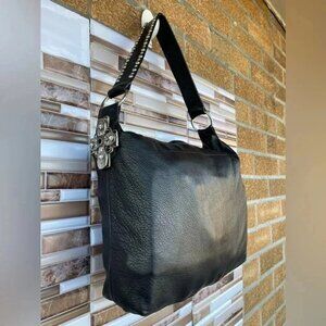 Leather rock usa black leather bag